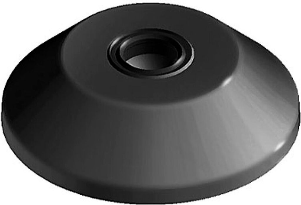 Teller 60, für Gelenkstellfuß, Trapezform, Zinkdruckguss, schwarz pulverbeschichtet