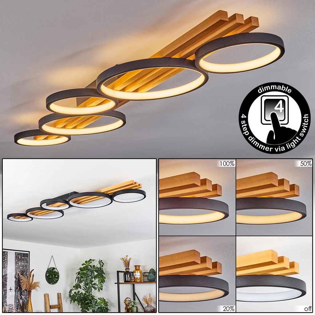 Caces Deckenlampe aus Metall/Holz/Kunststoff in Produktbild 