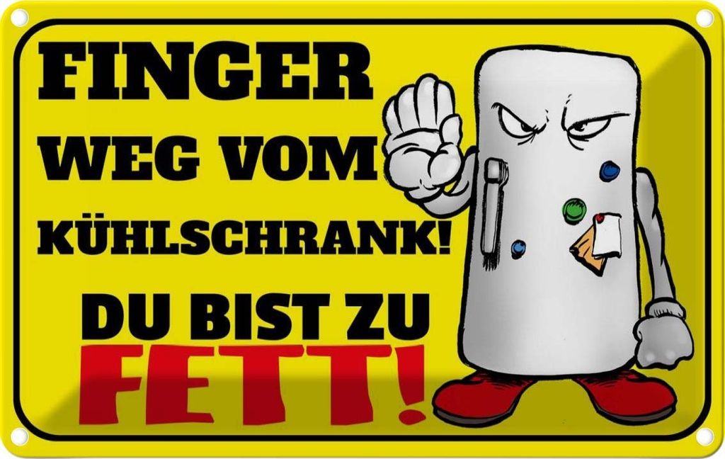 vianmo Blechschild 20x30 cm Finger weg vom Kühlschrank du Dekoration Spruch Zitat