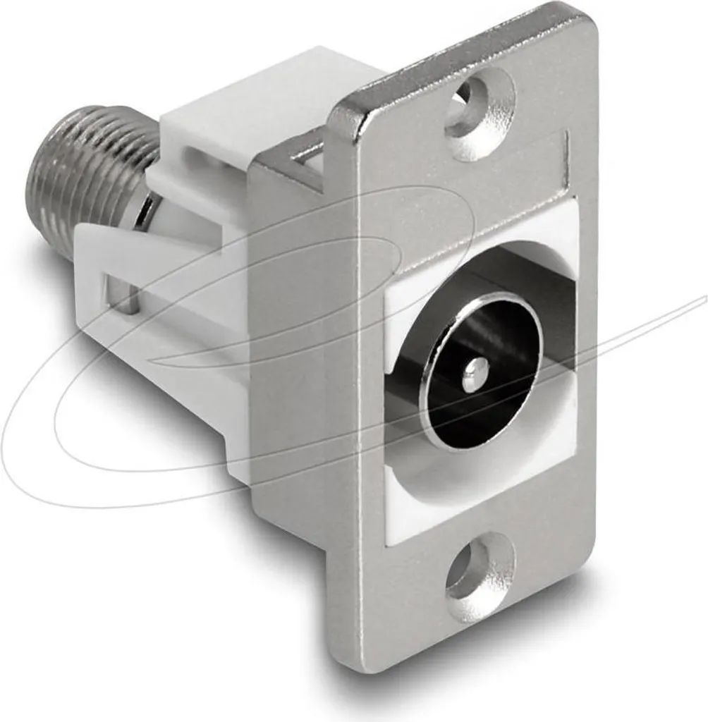 Adaptateur Antenne TV mâle vers F femelle pour Montage sur Panneau Blanc