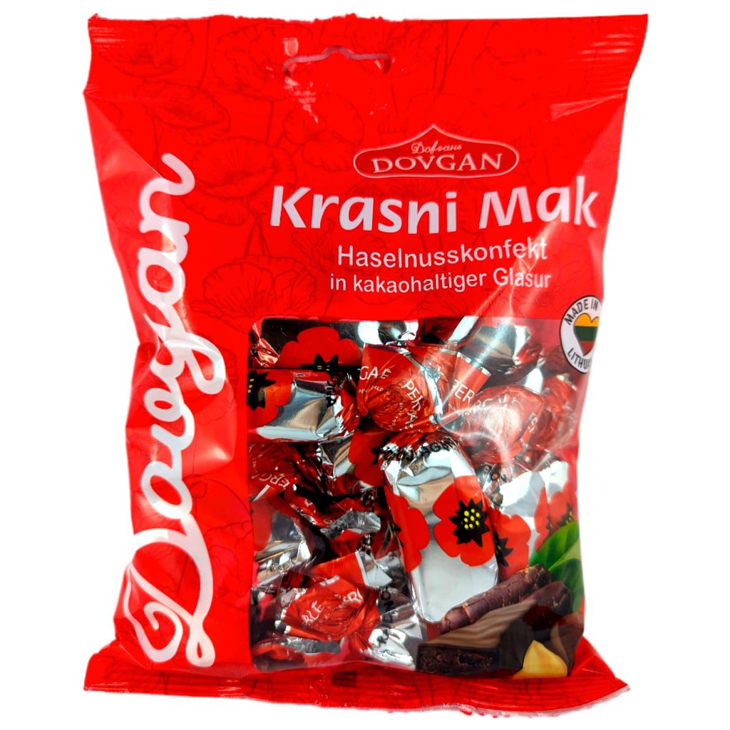 DOVGAN Krasni Mak Haselnuss-Mandel-Konfekt 205g Produktbild 