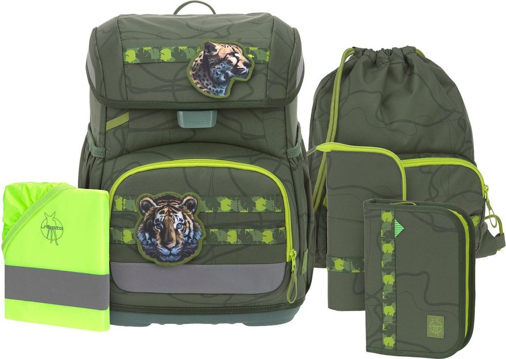 Lässig Schulranzen-Set Light, Unique Jungle green