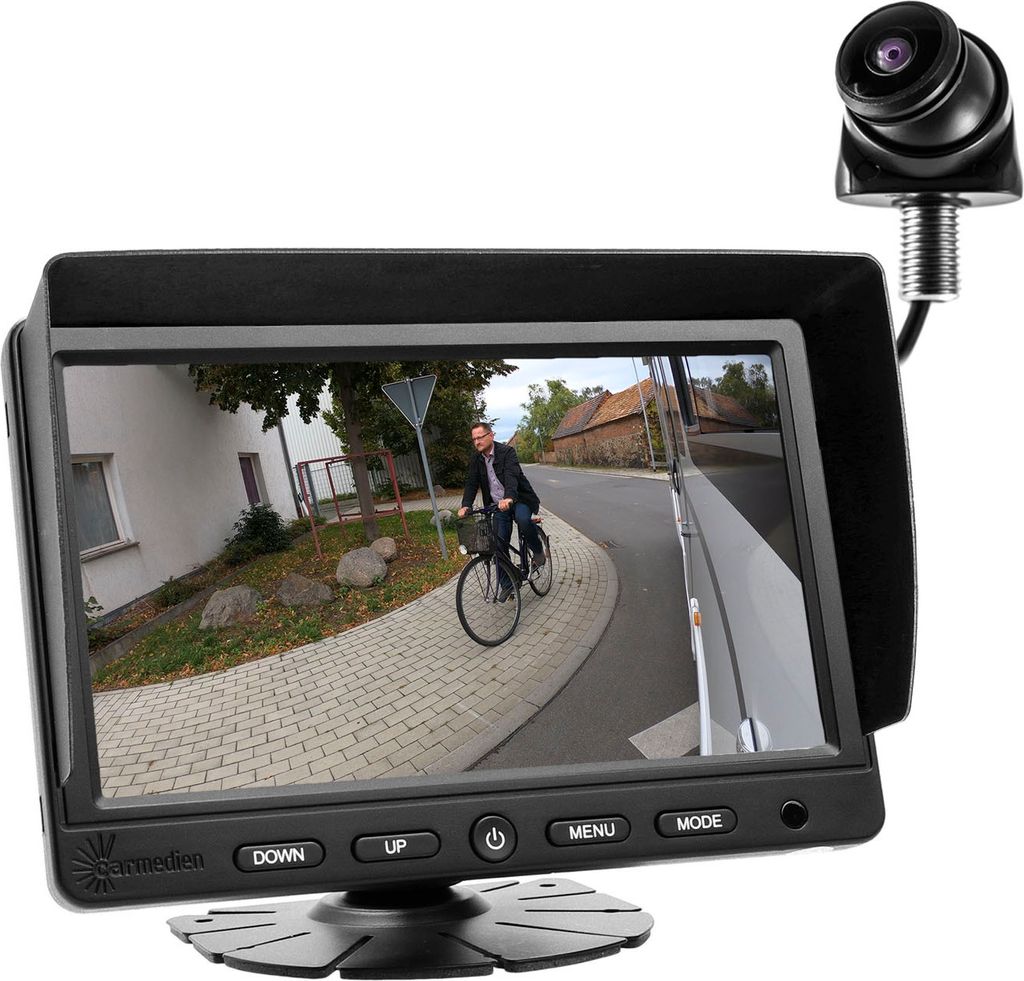 Carmedien 210° Toter Winkel Kamera System mit 7“ TFT Monitor für LKW Wohnmobil Transporter Bus 12V 24V