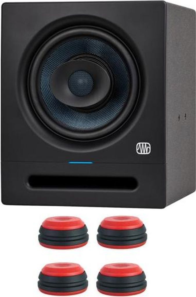 Presonus Studio-Monitor Eris Pro 8 mit Boxenfüße Rot
