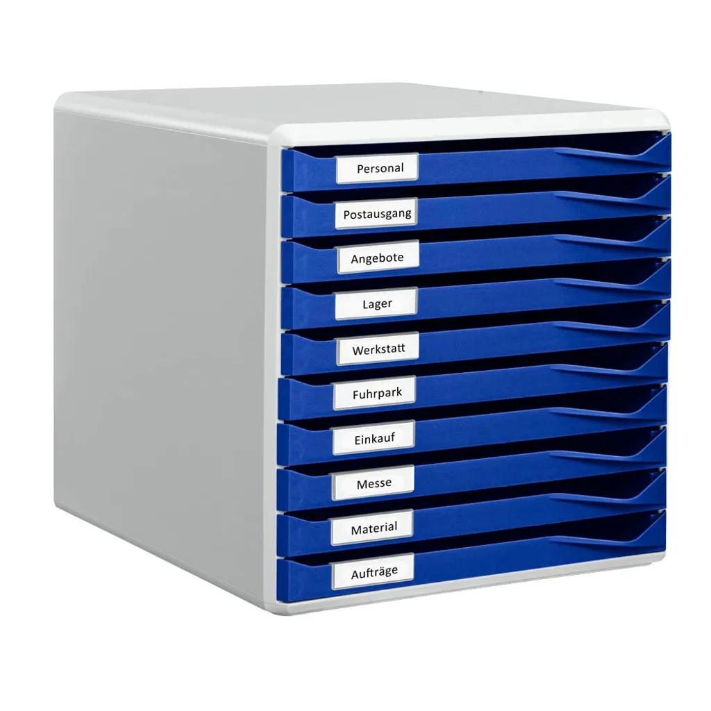 Caisson Leitz 5281-00-35 à 10 tiroirs fermés A4/C4 - Gris/Bleu - 3