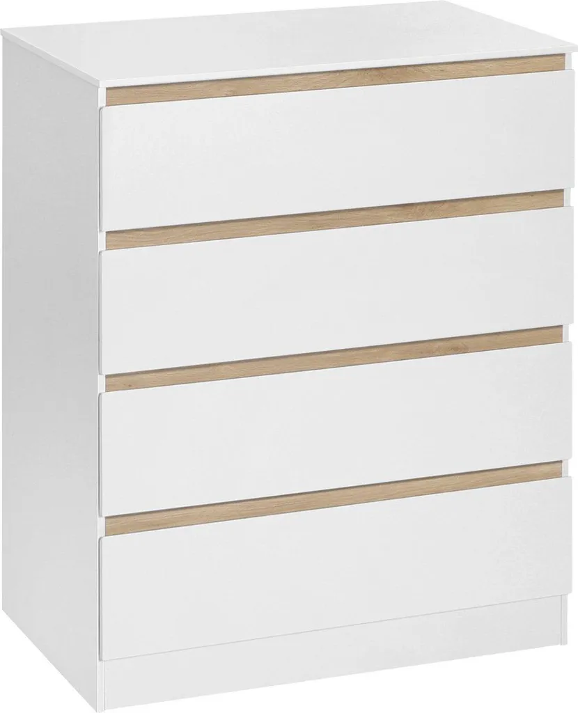 Commode bébé 4 tiroirs blanche, table à langer sécurisée et robuste - 2