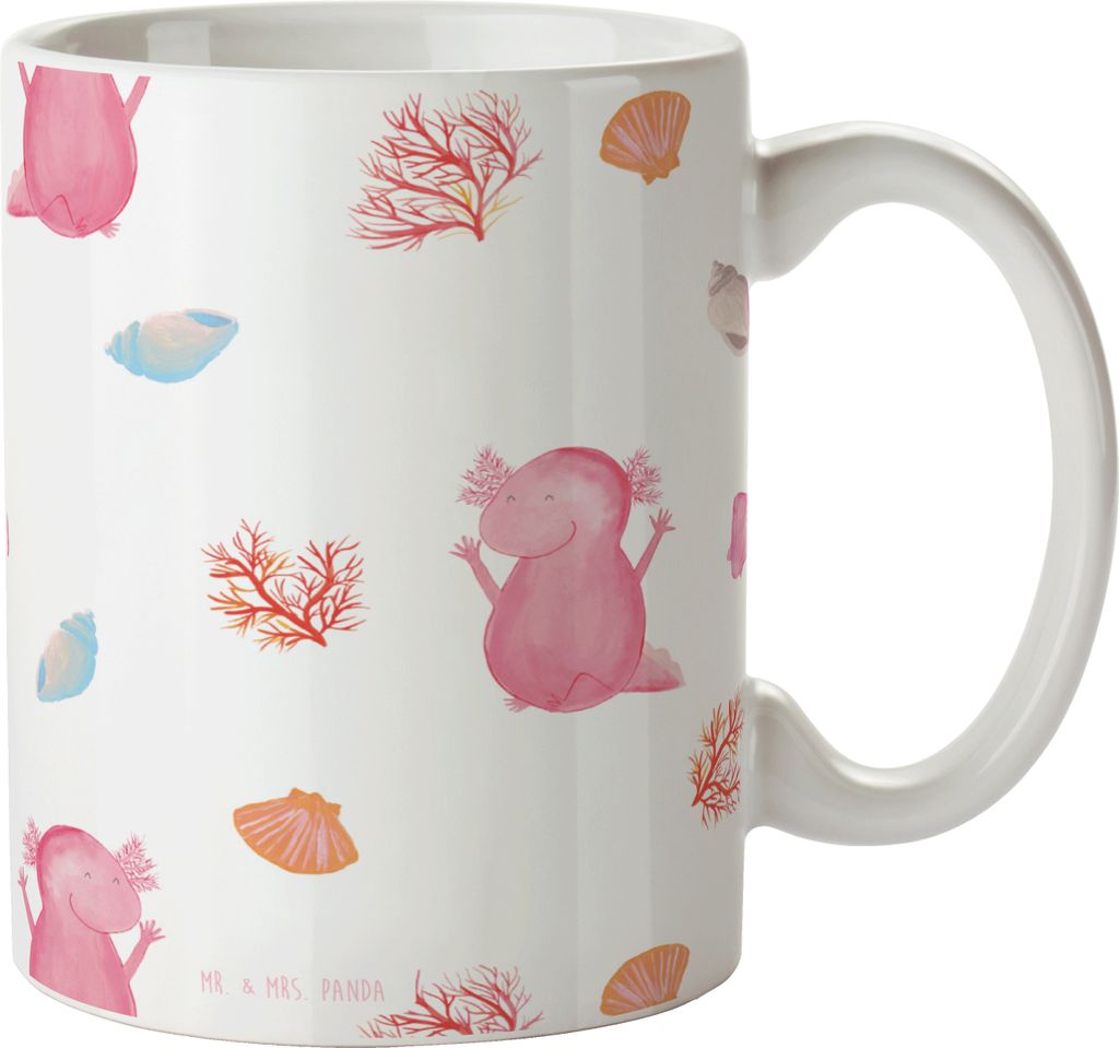 Mr. & Mrs. Panda Teetasse Axolotl Hurra - Weiß - Geschenk, Produktbild 
