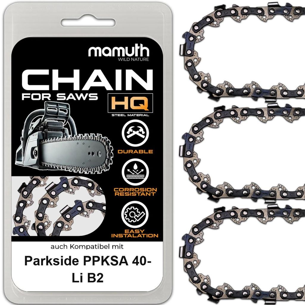 3x Sägekette 40cm 1,1mm 3/8" 56TG für Parkside PPKSA 40-Li Produktbild 
