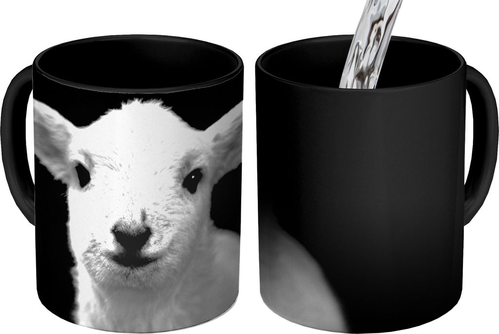 MuchoWow Zauber Tasse Zaubertasse Magic Lamm - Schatten - Schaf 350 ml Farbwechsel Becher Geschenk Geschenkidee - Magic-Tasse - Fototasse - Keram...