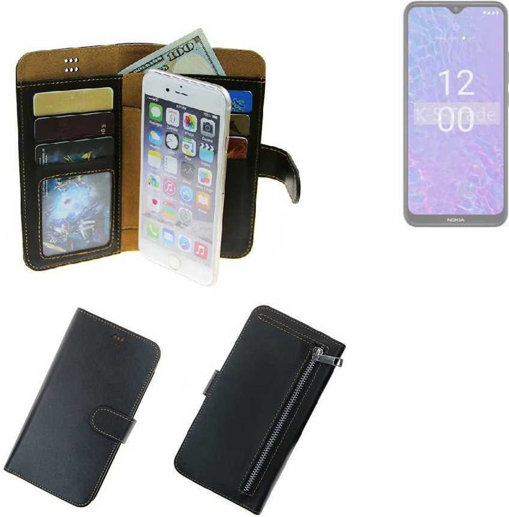 K-S-Trade Schutz Hülle kompatibel mit Nokia C210 Klapphülle Case Phone cover Slim Handytasche Handy Hülle schwarz aus Kunstleder (1 Stk)