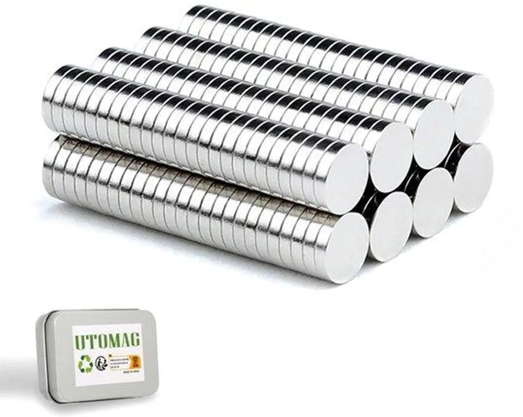 Lot de 200 Mini Aimants de Bureau Ronds en Néodyme Puissants 5 x 1 mm