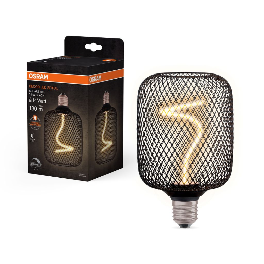 Dekorative LED-Lampe, schwarzer Zylinder, E27, 130 lm = 14 Produktbild 