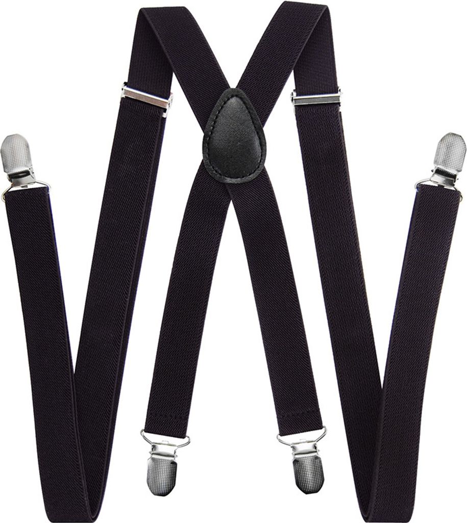 axy Dunkelbraun Herren Hosenträger mit 4 Stabile Clips X-Form länge verstellbar Hochzeit-Business Outfit