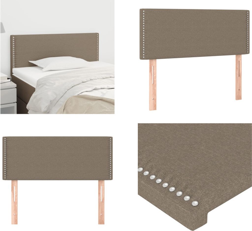 vidaXL Kopfteil Taupe 90x5x78/88 cm Stoff - Kopfteil - Kopfteile - Bett-Kopfteil - Bettkopfteil
