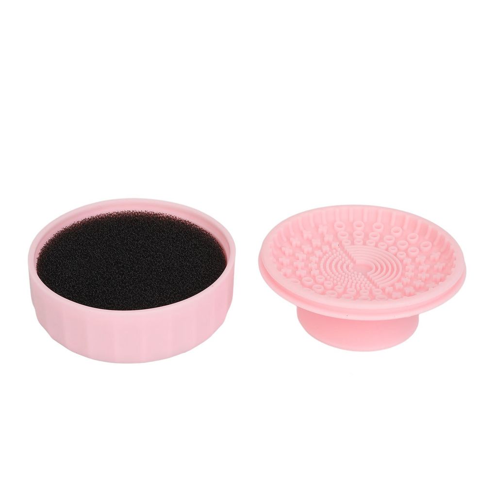 Makeup Pinsel Reinigungsbox,Kosmetikpinsel Reinigungsbox,Makeup Pinsel Reiniger mit Farbentfernung Schwamm,Silikon Kosmetikpinsel Reinigungsbox,Kos...