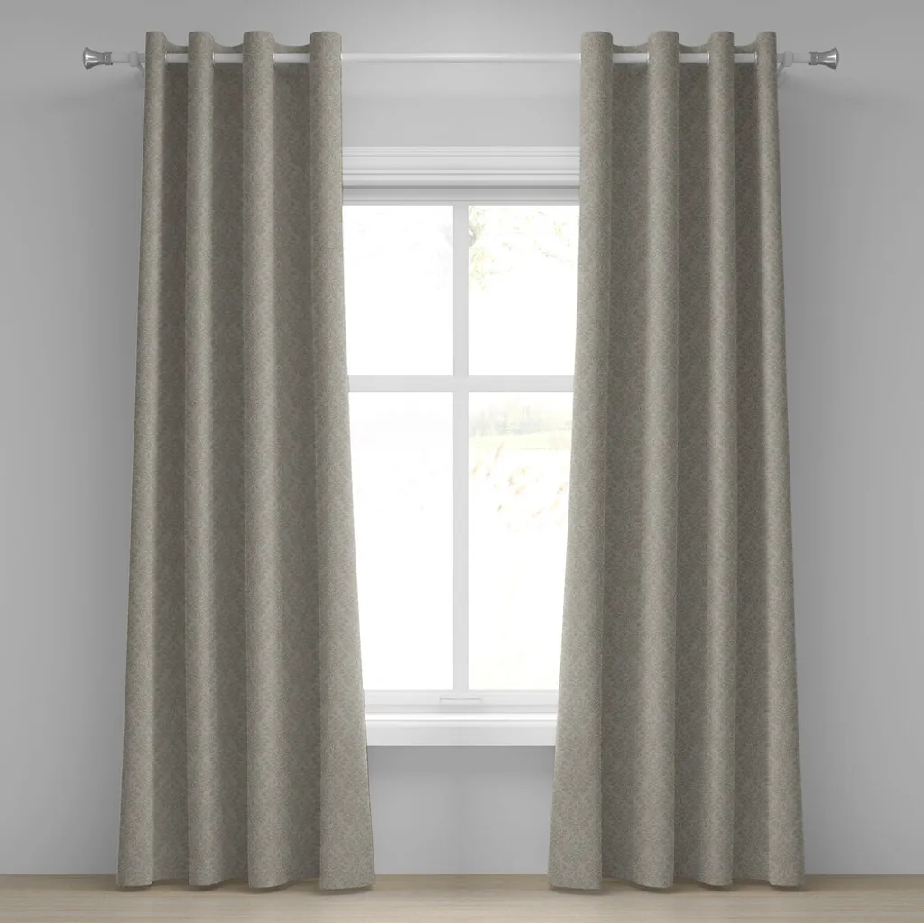 Rideaux de salon taupe beige fleuris pour déco chic - 280 x 175 cm