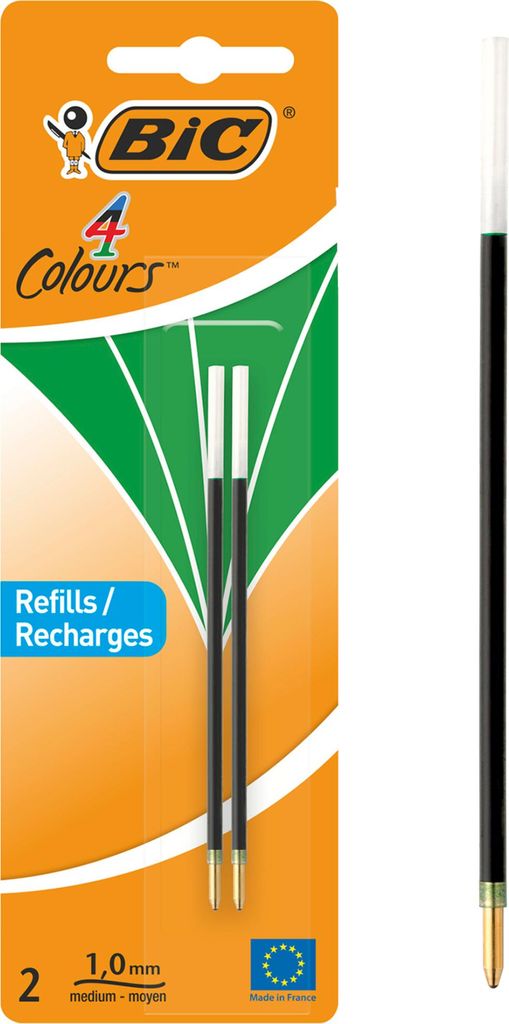 Bic Kugelschreibermine 4Colours 0,4mm grün Blister 2St Produktbild 