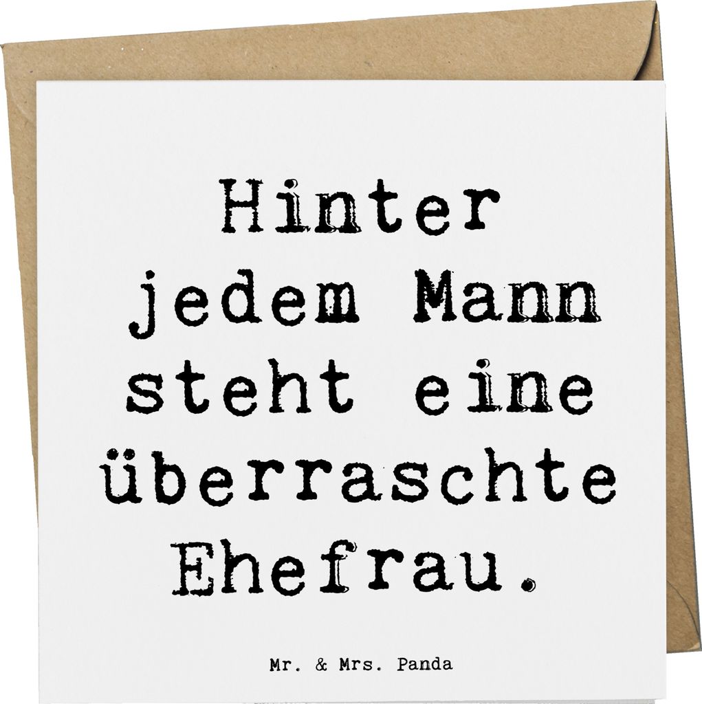 Mr. & Mrs. Panda Grußkarte Spruch Überraschte Ehefrau - Weiß - Geschenk, doppelkarte, Liebe, herzerwärmende Sprüche, Klappkarte, Verwandte, Gl...