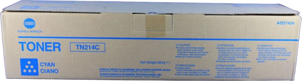Toner Konica Minolta TN214C Ciano A0D7454 Originale per Bizhub C200