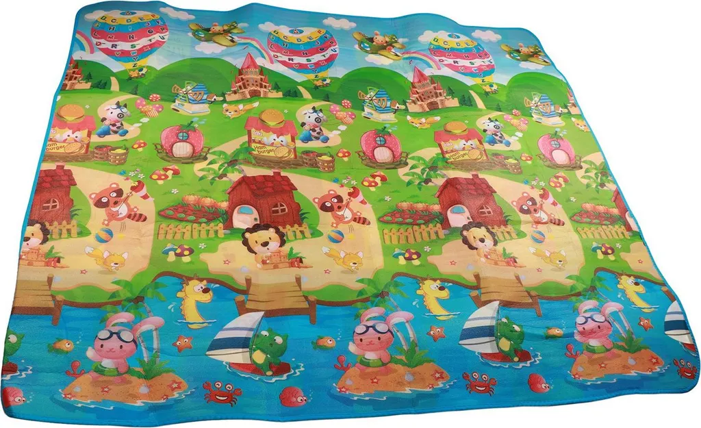 Tapis de sol bébé réversible en mousse imperméable et lavable