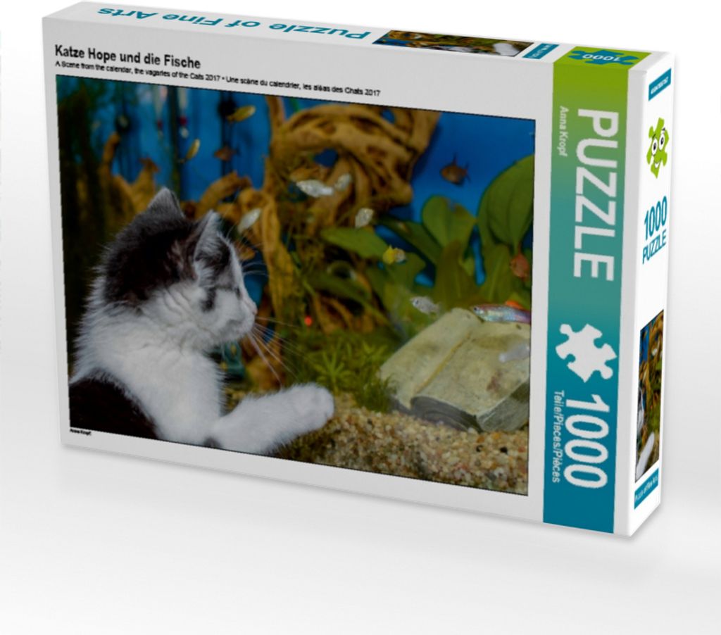 Calvendo Katze Hope und die Fische 1000 Teile Puzzle quer 640x480mm, Kropf Anna; 7384923