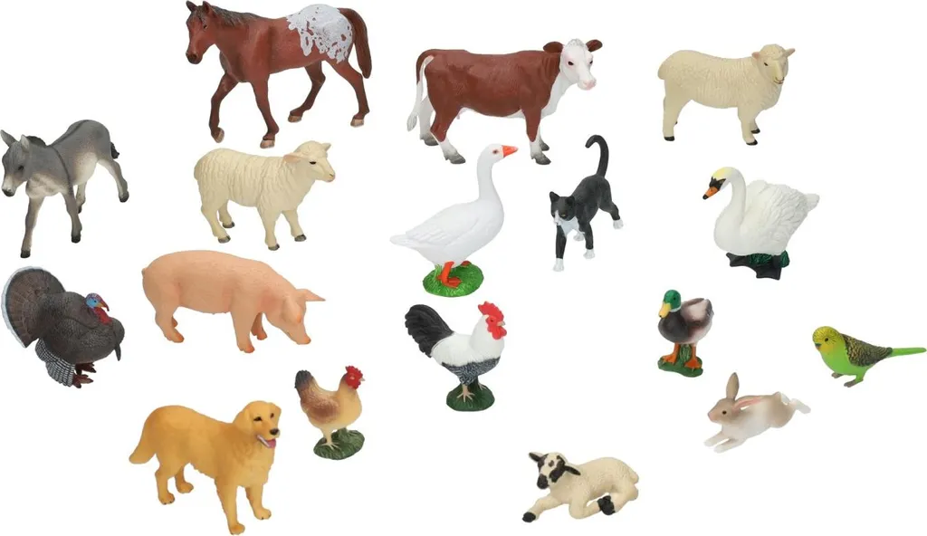 Figurines Animaux de la Ferme Mojo 17 Pièces Haute Qualité Plastique