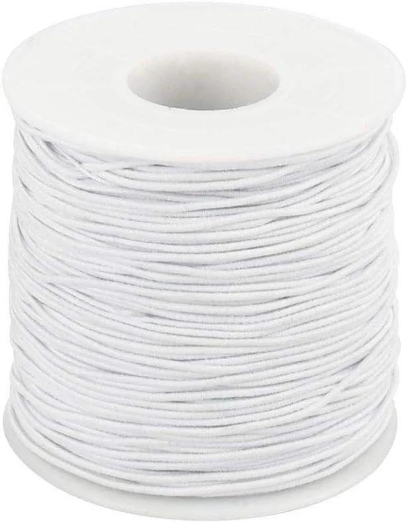 Fil élastique 1 mm blanc de 100m pour création de bracelets et bijoux DIY