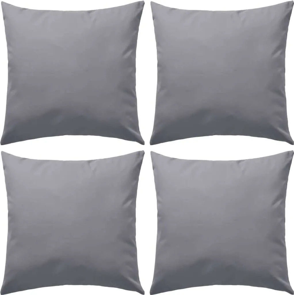 Coussins de jardin gris 45x45 cm lot de 4 avec rembourrage moelleux