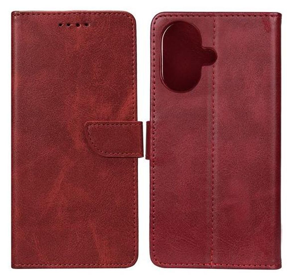 Rixus Flip-Hülle Wallet passend für Samsung Galaxy A07 (A075F) mit Standfunktion, dunkelrot