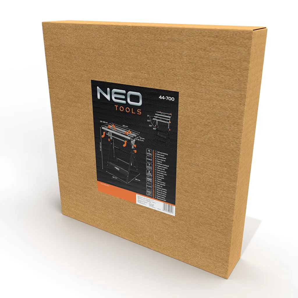 Table de travail robuste 100 kg - Grande surface NEO TOOLS ajustable - 11