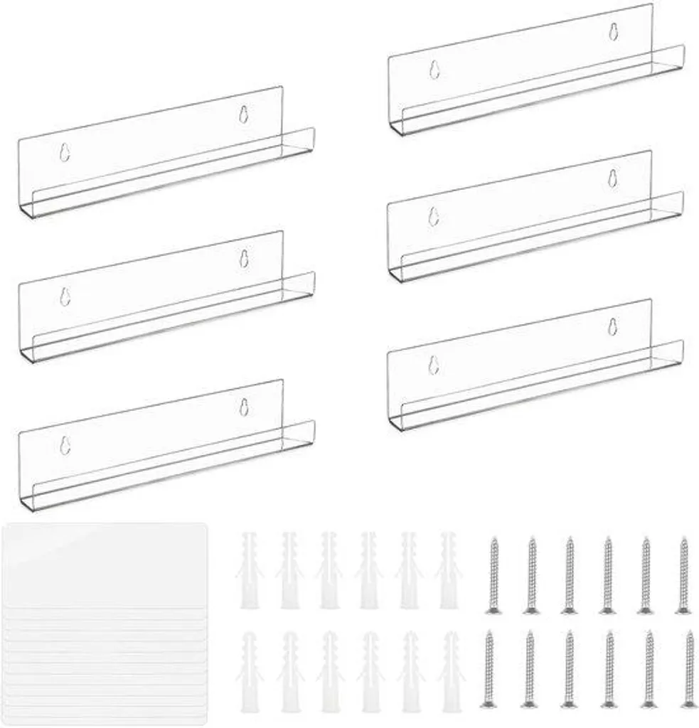 Support Mural pour Disques Vinyles - Rangement 6 Slots Gain de Place
