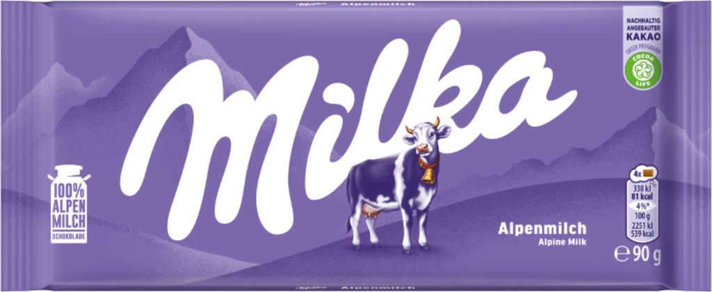 Chocolat au lait alpin Milka Classique pour tous les fans Image du produit 