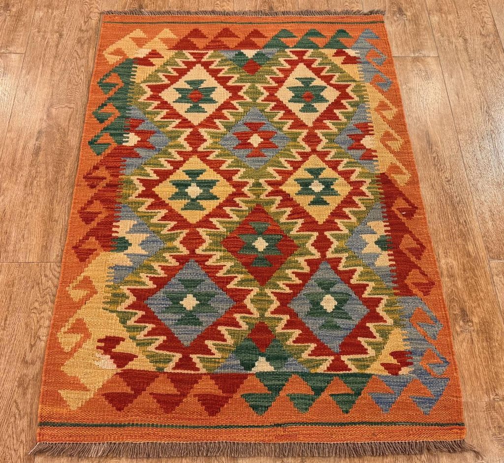 Teppich KELIM ORIGINAL | Farbe: Multi; Größe: 84x123 cm | strapazierfähig und leicht zu reinigen | Wohnzimmer | Schlafzimmer