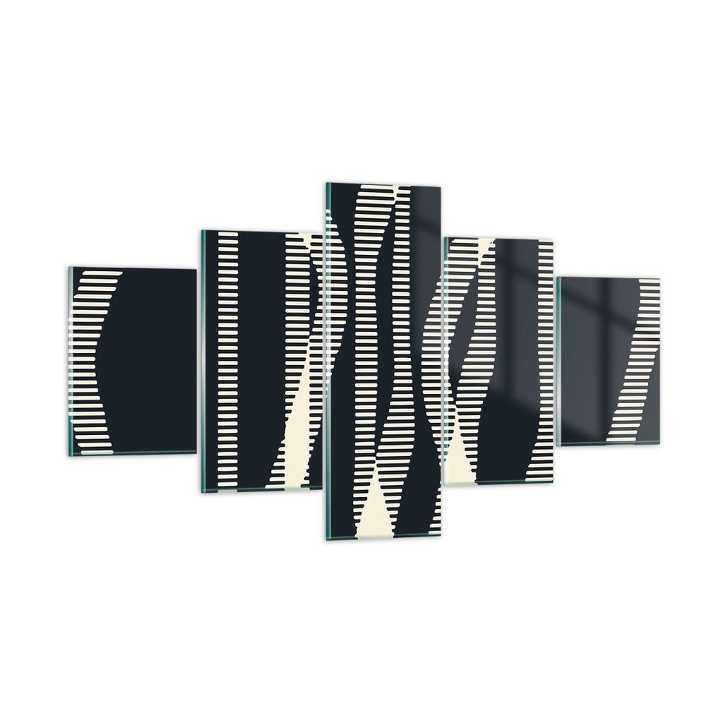 Bilder auf glas - 5 Teile - Abstraktion künstlerisch kreativ - 125x70cm - Glasbilder - Wandbilder - Bilder - Wanddekoration aus Glas - Glas Bilder...