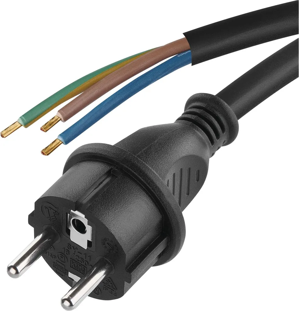 Câble d'alimentation 10 m H07RN-F 3x1.5mm2 en néoprène résistant noir