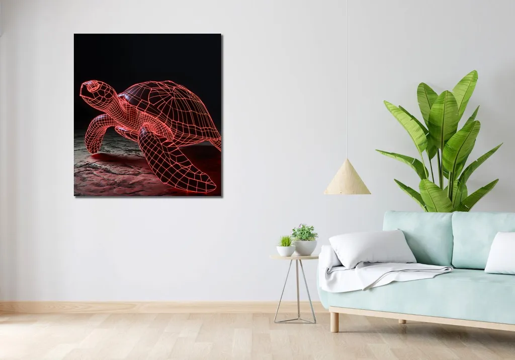 Stampa Artistica Da Parete Con Tartaruga Vintage - Quadro Giclée 40x60 Cm, Moderno Per Soggiorno O Biblioteca