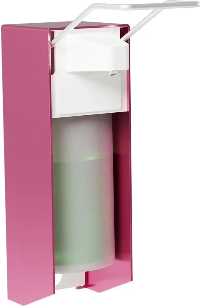 Distributeur de désinfectant mural rose 500ml pour salle de bain