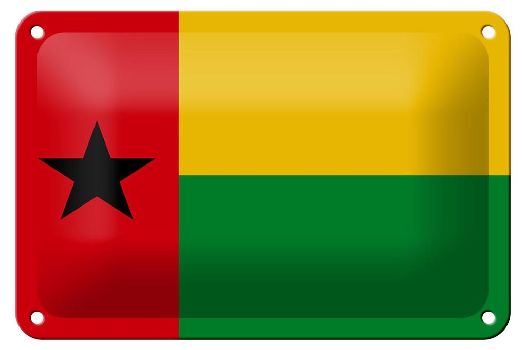 Blechschild Flagge Guinea-Bissaus 18x12cm Guinea-Bissau Dekoration