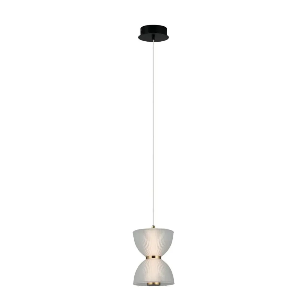 Lampadario Design Clessidra Italux TICA - LED 8W Bianco/Nero Soggiorno