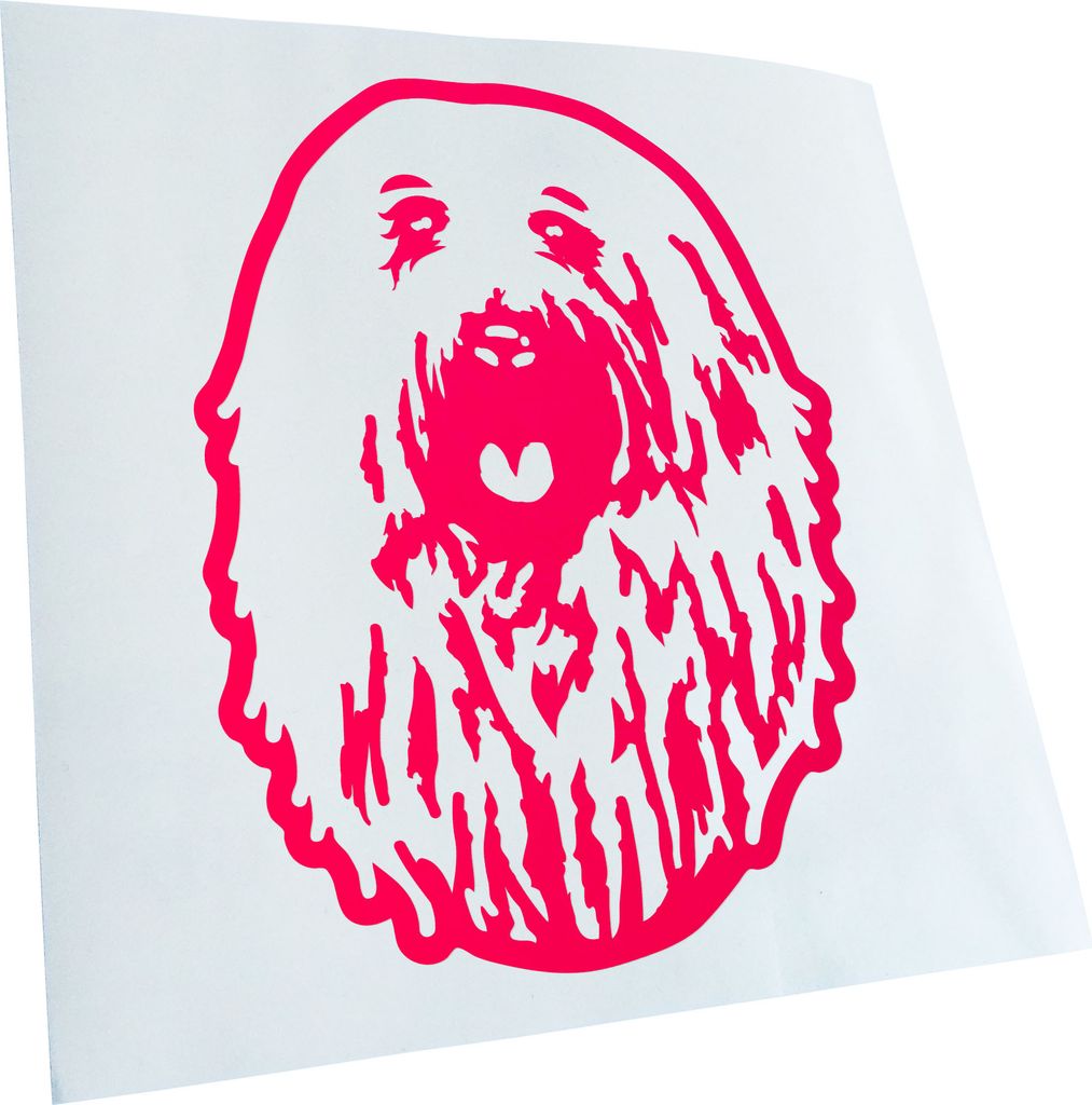 Kiwistar - Autoaufkleber - Puli Hund - Neonpink - 30x23cm - Aufkleber für Auto, Laptop, Fahrrad, LKW, Motorrad mehrfarbig JDM Decal Racing