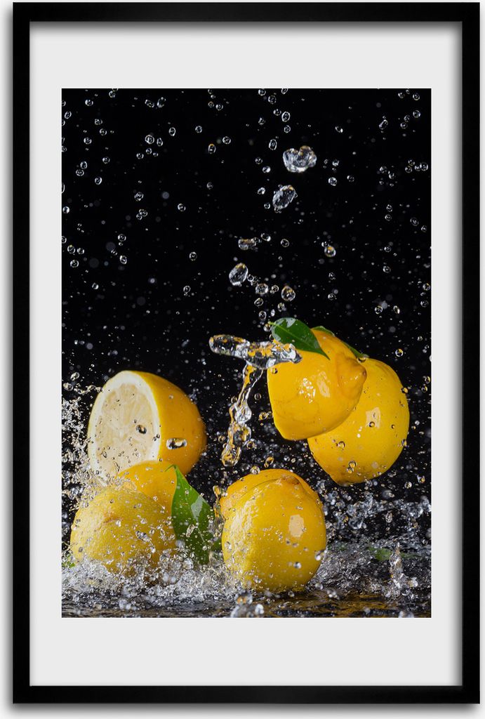 Bild - Bilderrahmen - 40 cm x 60 cm - MDF - Rahmen - Wandkunst - Zitrone