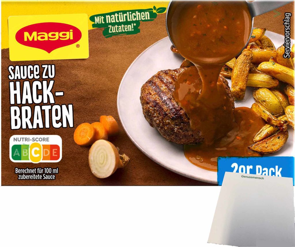 Maggi Soße zu Hackbraten für 2x0,25l (52g Packung) + usy Block