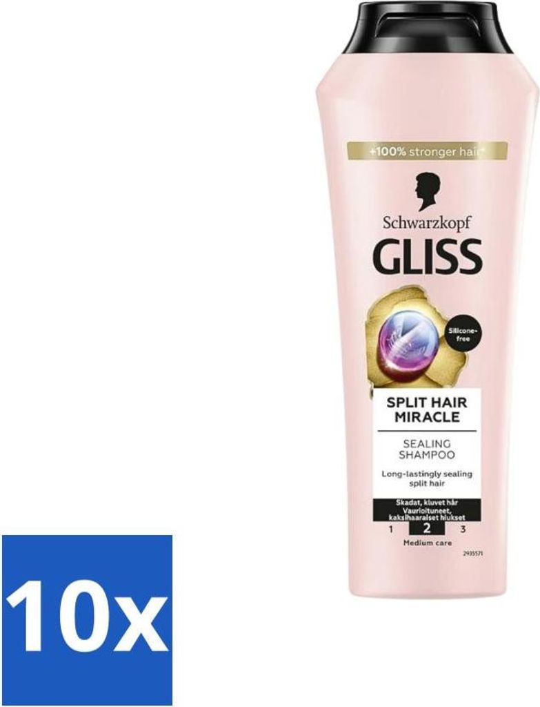 Gliss-Kur - Shampoo - Spliss Wunder - Repariert Spliss - 400 ml - Vorteilspack - 10 Stücke