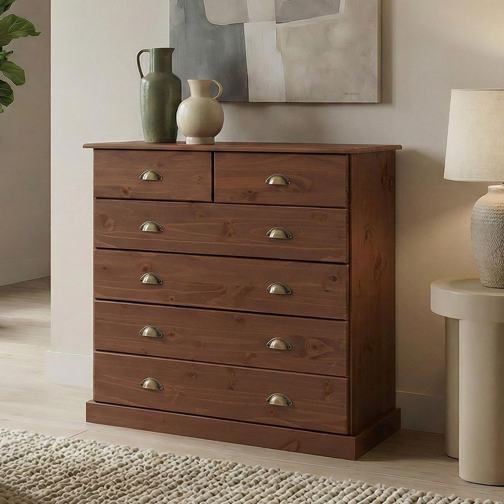 Kommode PARIS aus Massivholz, Kastanie Finish - Produktbild 