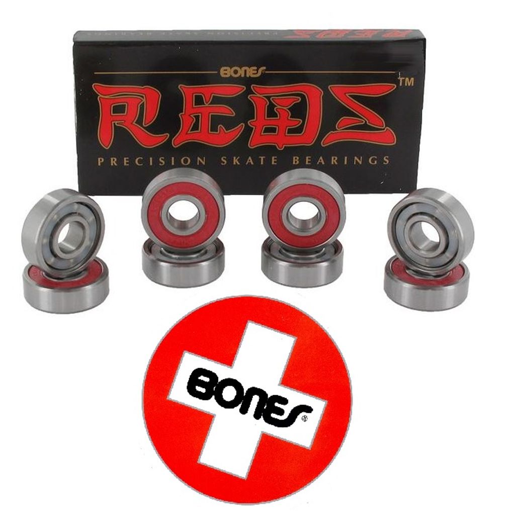BONES Skateboard Kugellager - 8er Set - REDS - Schwarz Produktbild 