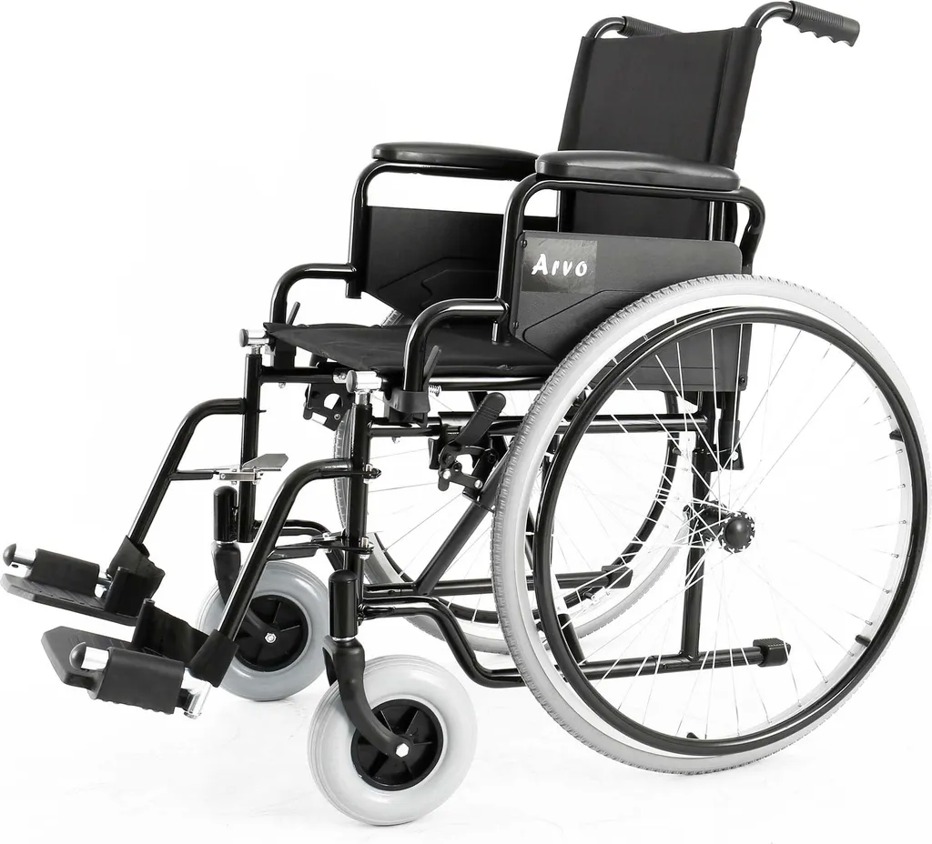 Fauteuil Roulant Arvo Basic Noir - Mobilité Retrouvée et Confortable
