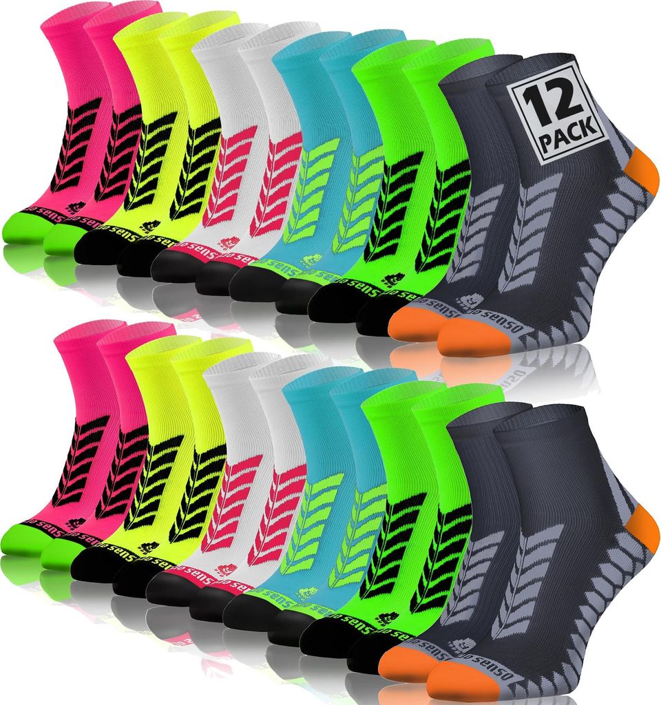 Sesto Senso Sportsocken – Bequeme, atmungsaktive Socken – Unisex für Damen und Herren, Größe 47-50, Farb-Mix - 12er-Pack