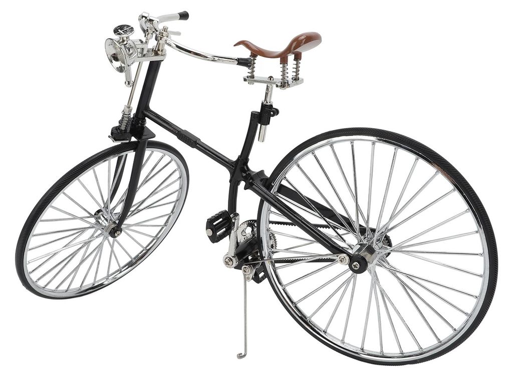 Retro-Fahrradmodell im Retro-Stil, Maßstab 1:10, abnehmbares, robustes Metall-Gummi-Mini-Fahrrad für Schreibtisch, Büro, Bücherregal