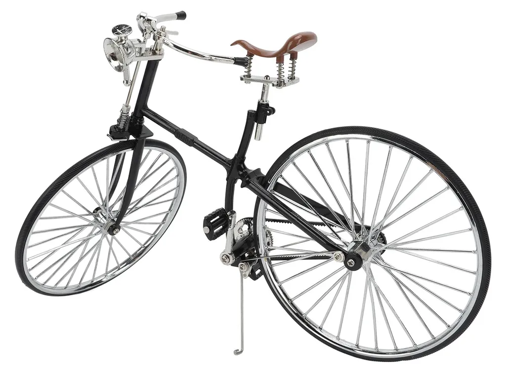 Mini vélo vintage réaliste 1:10 amovible en métal pour étagère et bureau