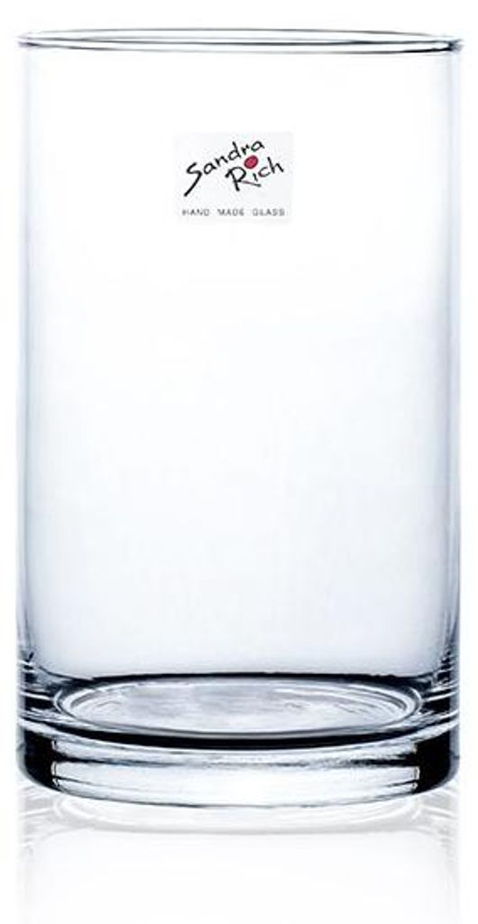 12er Set Glasvasen, Windlichter CYLI Glas H. 15cm D. 9cm Produktbild 